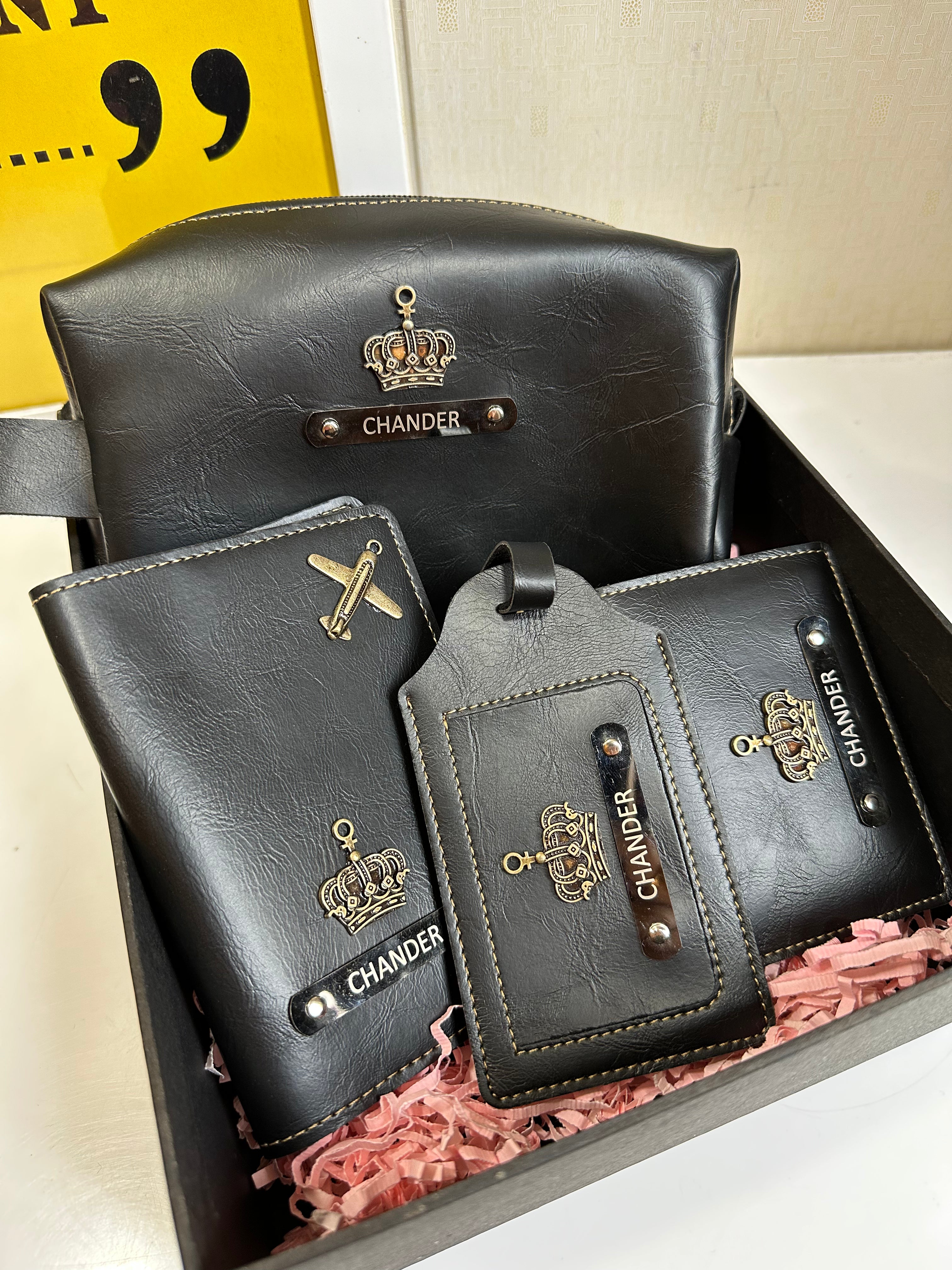 Passport wallet with sales chain