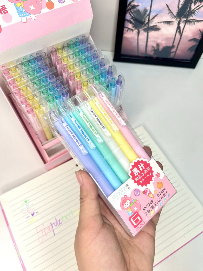 Pastel coloured pens