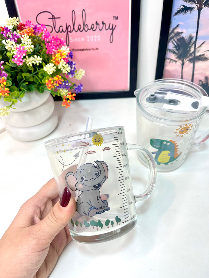 Kawaii Glass Mug | Dual Sippy Mug (1pc)