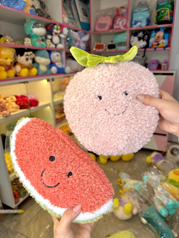 Fruit Soft Toys | Woolen Watermelon Soft Toy | Strawberry plush Soft Toy (1pc)