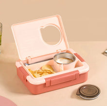 Load image into Gallery viewer, Double Layered Lunch Box | Big Bento Lunch Box (pink colour)
