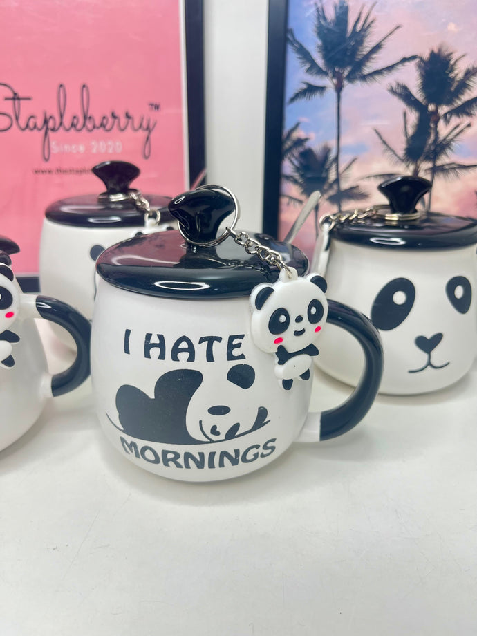 Panda Mug with Lid & Keychain | Panda Mug with keychain (1pc)