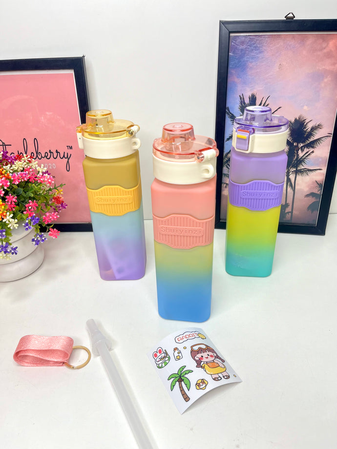 Ombre Summer Bottle | summer bottle with strap, straw and stickers