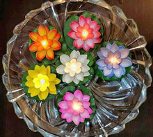 Load image into Gallery viewer, Smokeless water censor diyas | flower water diyas (set of 6)
