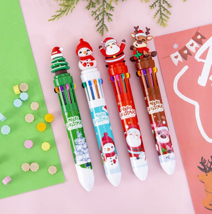 Christmas multicolour pen | christmas 10 in 1 pen(1pc)