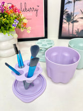 Load image into Gallery viewer, Makeup brush holder with silicon cleaner | Makeup Silicon Cleaner with holder
