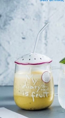 Fruity cup with straw (without lid) (clearance sale)