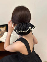 Load image into Gallery viewer, Big Pearl Scrunchie | Beautiful organza pearl scrunchie
