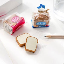 Load image into Gallery viewer, Toast Bread Eraser | Toast Eraser (pack of 4 mini erasers)
