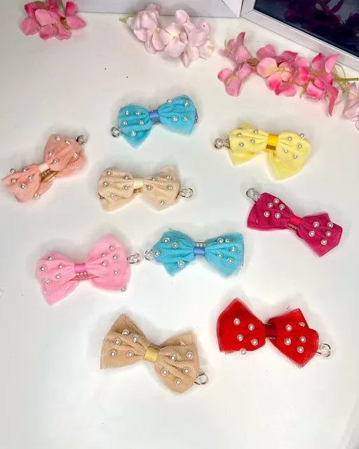 Pearl bow banana clip