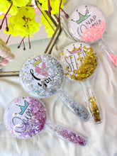 Load image into Gallery viewer, Queen glitter hairbrush | glitter hairbrush | silicon bristles hairbrush | comb for girls
