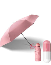 Load image into Gallery viewer, Capsule Umbrella | Portable folded umbrella | Quirky Umbrella | Capsule shaped umbrella
