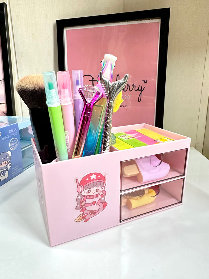 Desk Organiser | Kawaii Organiser Box | Kawaii Pen Stand | Desk Organiser drawer