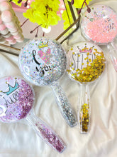 Load image into Gallery viewer, Queen glitter hairbrush | glitter hairbrush | silicon bristles hairbrush | comb for girls
