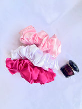 Load image into Gallery viewer, Pretty in pink combo | pink blush scrunchie | Set of 3 scrunchies

