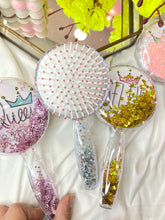 Load image into Gallery viewer, Queen glitter hairbrush | glitter hairbrush | silicon bristles hairbrush | comb for girls
