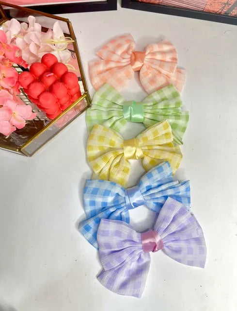 Organza Check Bow